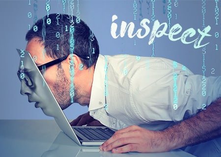 man and laptop with matrix style overlay